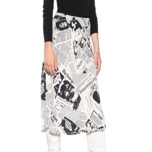 DVF Mae Skirt in Newspaper